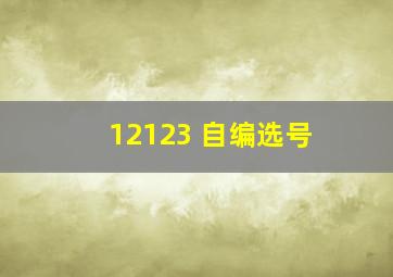 12123 自编选号